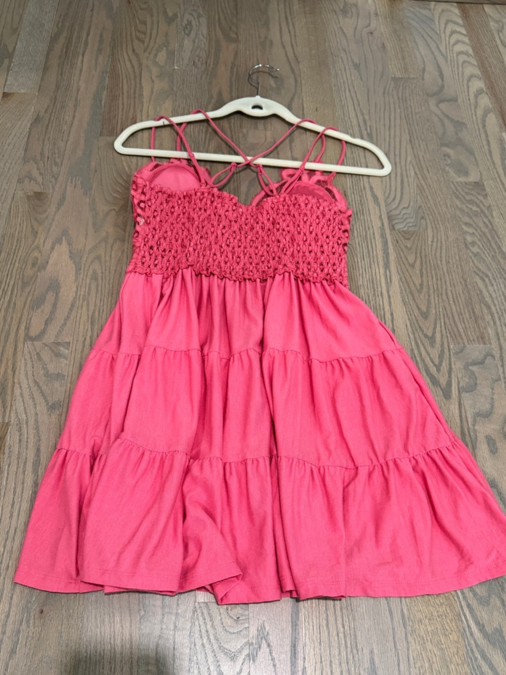 Zenana Dress Womens Size L Coral Fit & Flare Sundress Ruffle Boho Summer - Picture 2 of 6